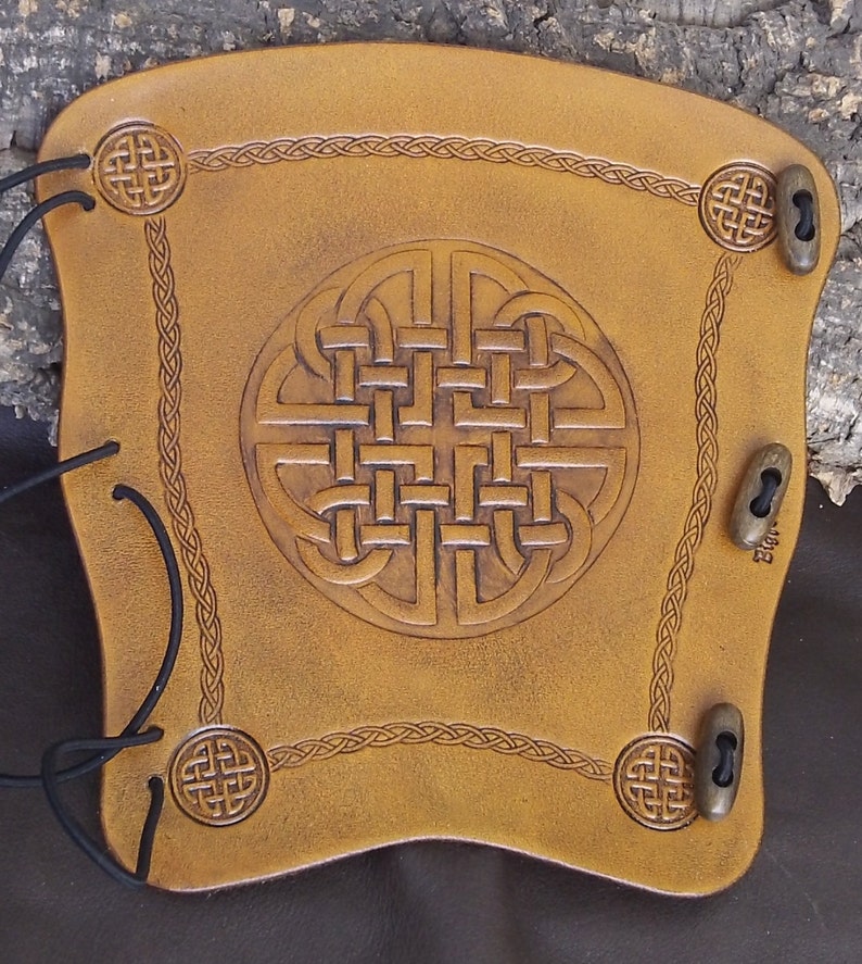 Celtic Knotembossed Leather Archers Bracer Archery Bow Arm Etsy
