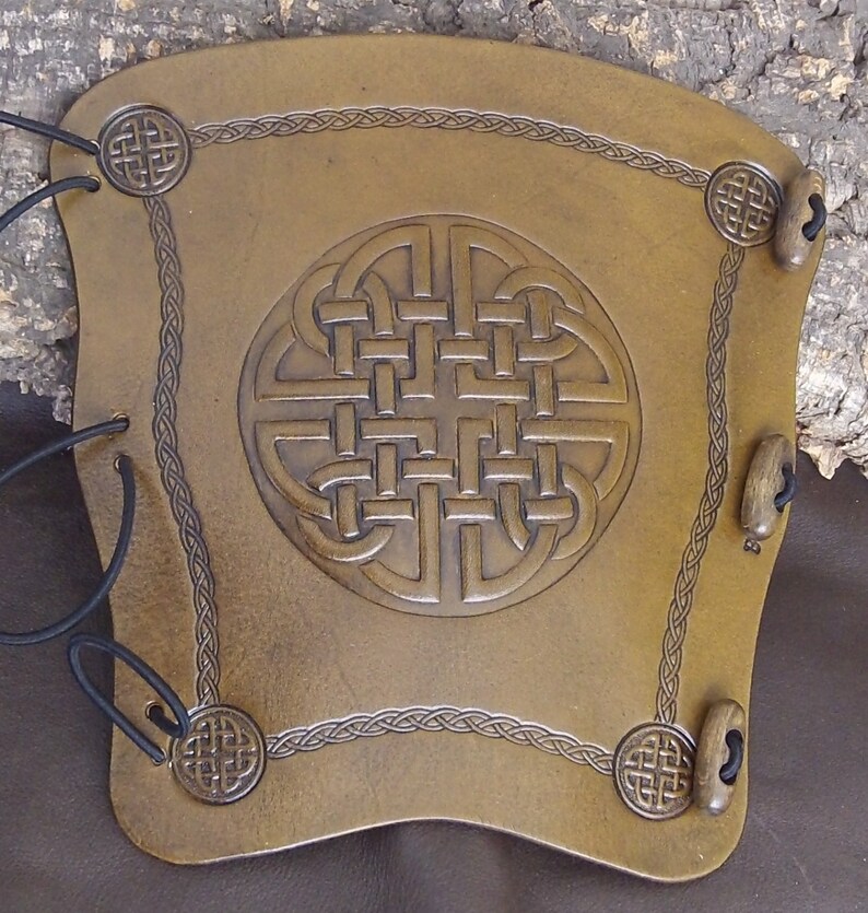 Celtic Knotembossed Leather Archers Bracer Archery Bow Arm Etsy