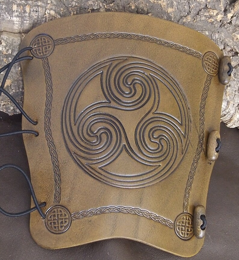 Celtic Swirlembossed Leather Archers Bracer Archery Bow Arm Etsy