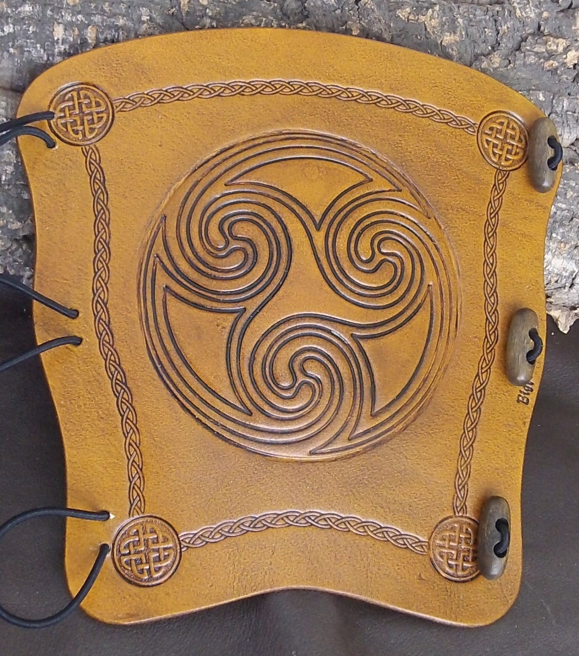 Celtic Swirlembossed Leather Archers Bracer Archery Bow Arm Etsy