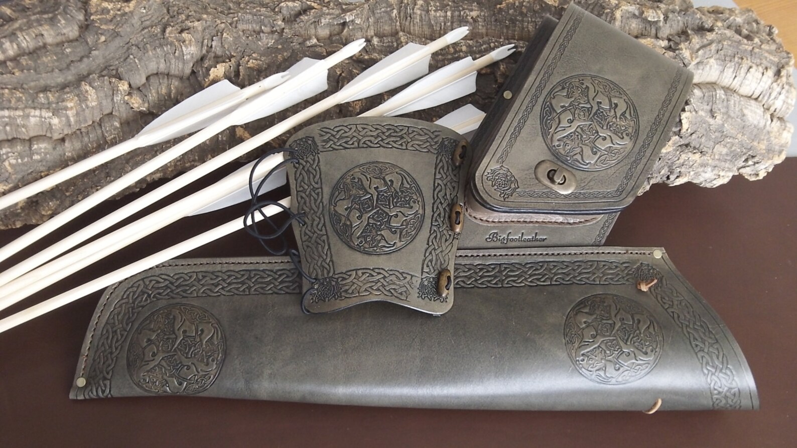 Right or Left Handed Leather Archery Side Quiver With Embossed Etsy