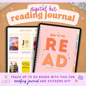 Digital Reading Journal, Digital Reading Planner, Digital Planner, Book Reviews, Book Shelf, Reading Log, Reading Tracker for Goodnotes