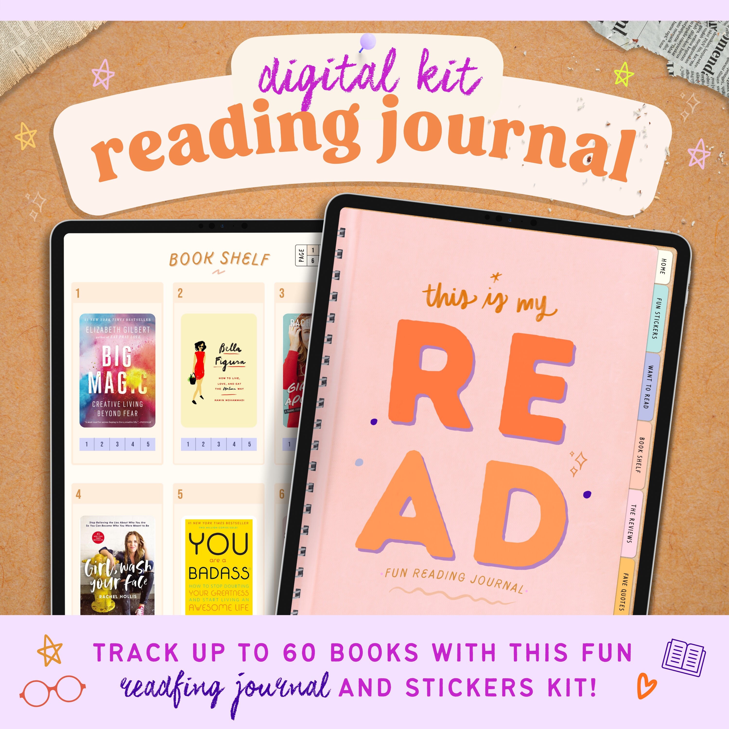 Reading Journal, the Perfect Journal for Readers, Track up to 50 Books and  Write Your Own Reviews, Great Gift for Readers 