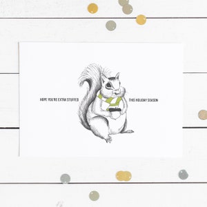 Carte de vacances de l'écureuil (fr) Carte d'écureuil (fr) Carte de Noel d'écureuil Squirrel Christmas - France Drôle de carte de Noel