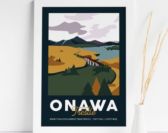 Onawa Maine Poster | Train Poster Maine | Onawa Poster | Train Poster | Maine Train Poster | Maine Train Print | Onawa Print