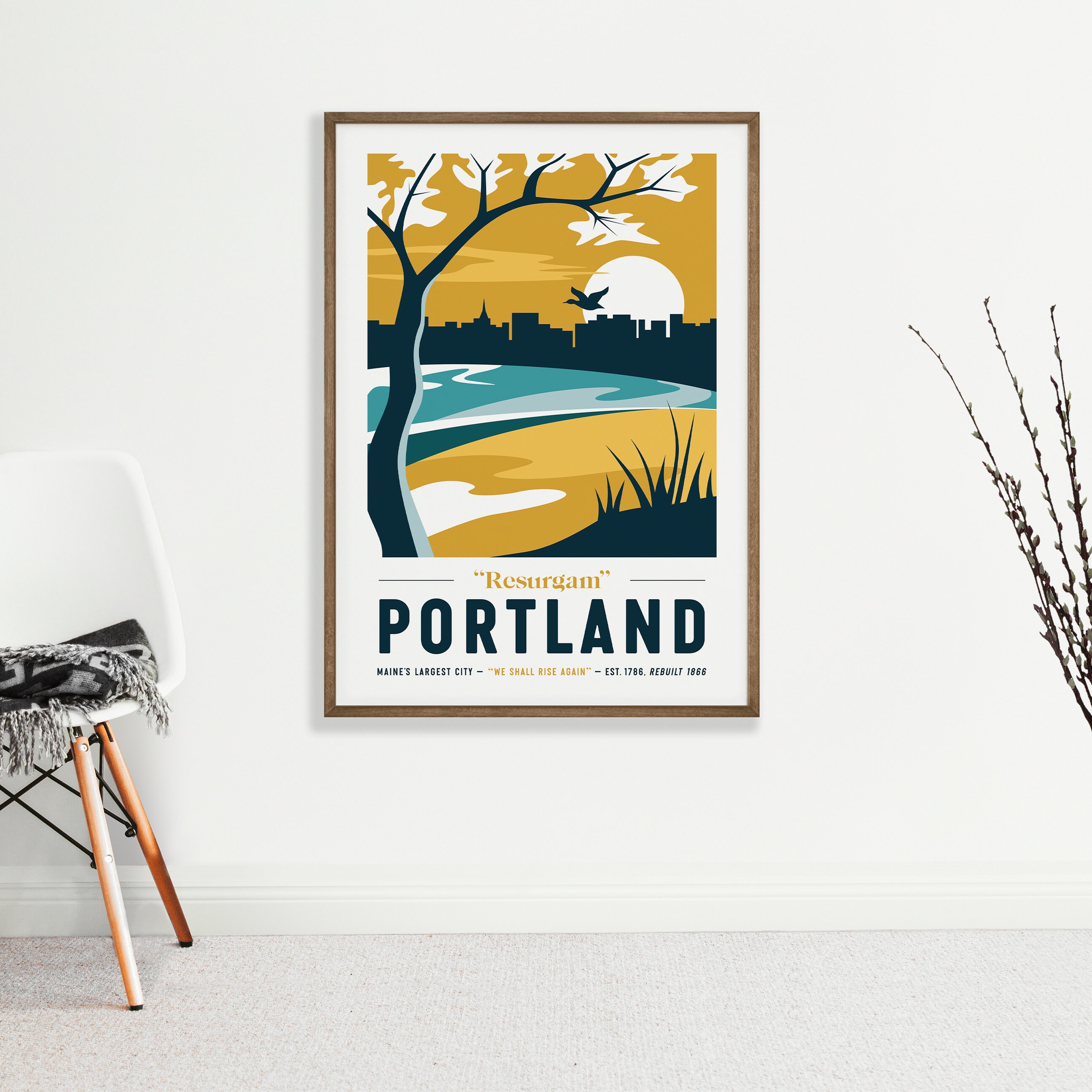 Portland Maine Poster 1624 / Vintage Travel Poster Etsy España