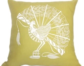 Handmade screen printed Lyrebird cushion - more colours available