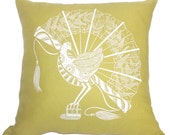 Handmade screen printed Lyrebird cushion - more colours available