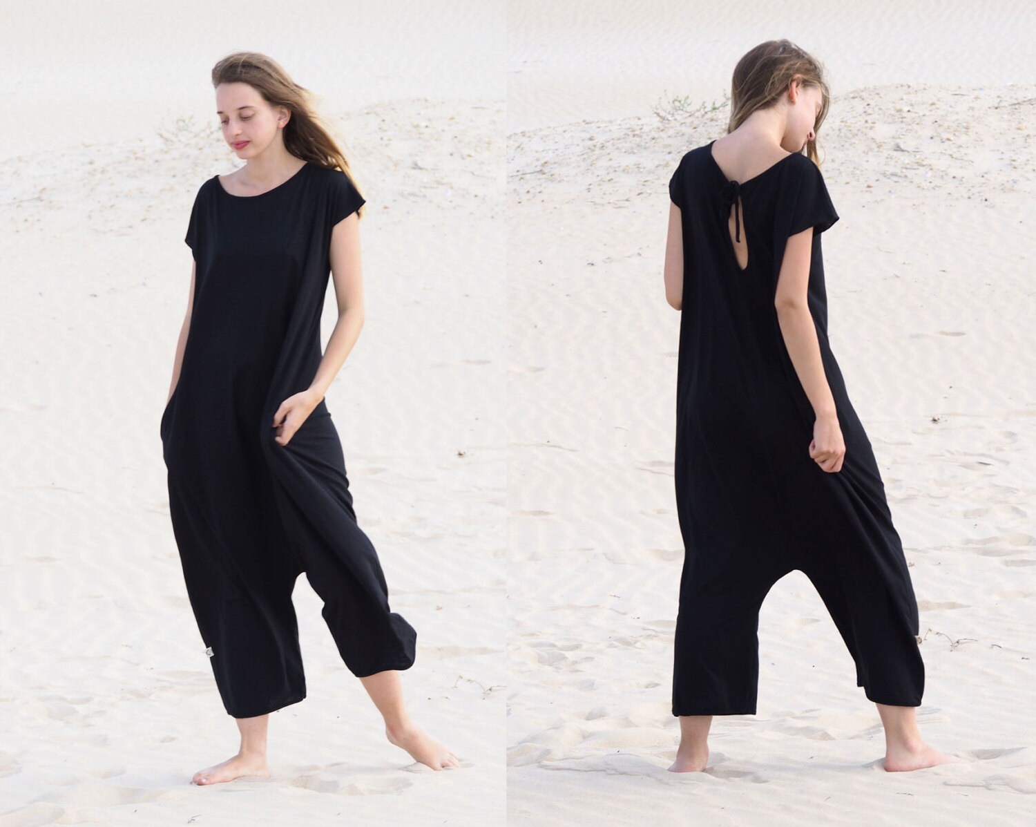Oversized jumpsuit / Loose jumpsuit / Black jumpsuit / Etsy