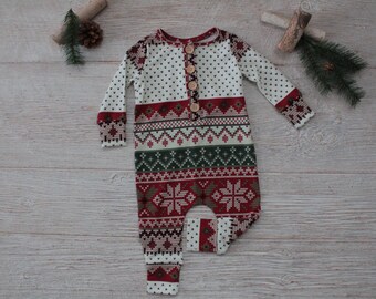 Christmas sleeper, Sitter outfit, Sitter sleeper, Baby outfit, Long sleeved romper, Photo prop, Newborn photo prop, Khristine's Kreations