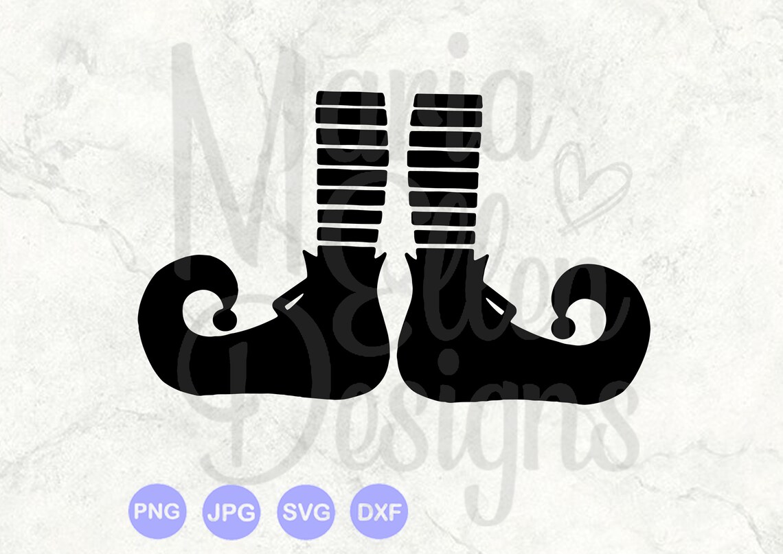 Elf shoes silhouette svg elf svg elf shoes vector elf shoes | Etsy