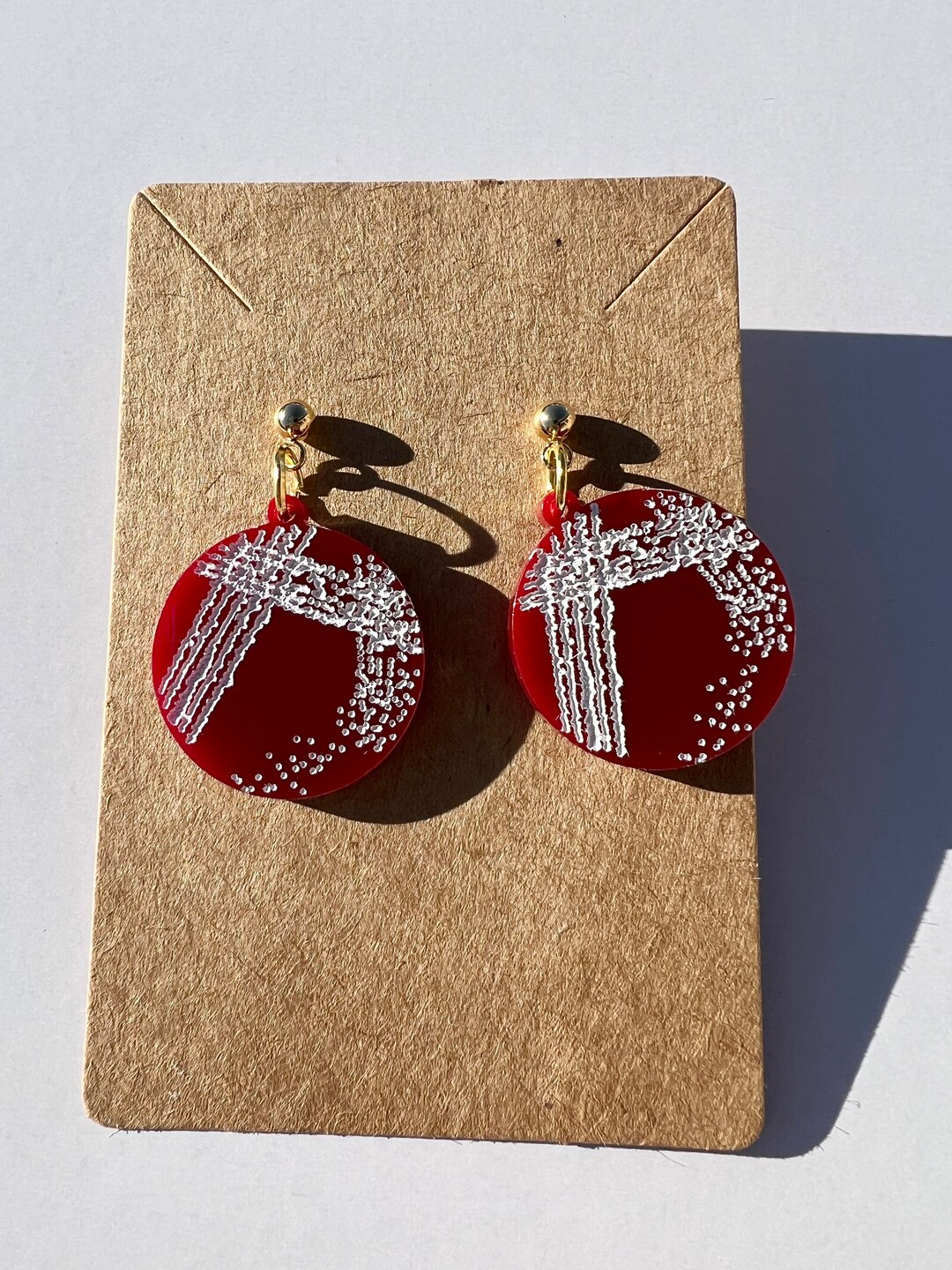 Agar Plate Earrings Petri Dish Earrings Science Jewelry STEM Gift for