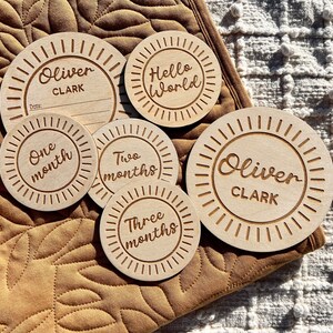 Sun baby Milestone Discs | Sunshine milestone Markers | Baby Milestone Plaques | New baby gift | Monthly Markers