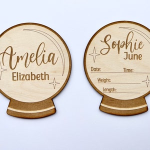 Crystal ball Birth Announcement | Unique Pregnancy Announcement | Birth Announcement Sign