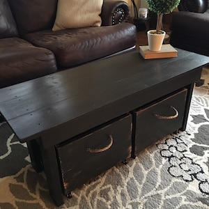 Distressed coffee table/Wood table/Entry bench/Mudroom bench/Farmhouse table