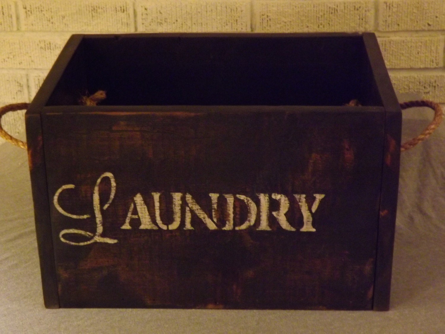 Wood laundry box/Storage box Etsy