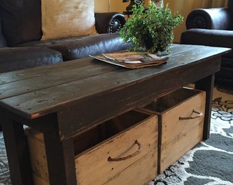 Coffee table/Wood table/Farmhouse table/Entryway bench/Mudroom bench