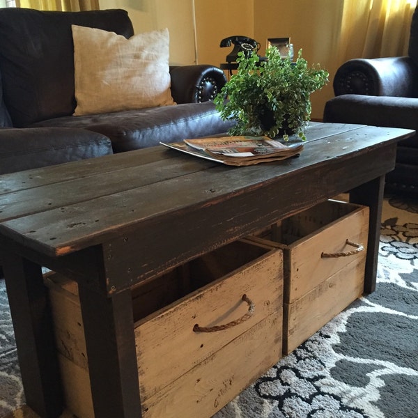 Coffee table/Wood table/Farmhouse table/Entryway bench/Mudroom bench
