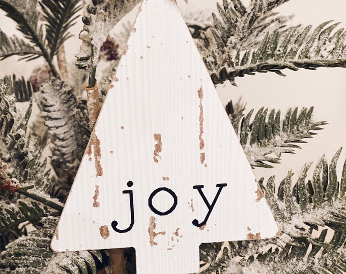 Joy Wood Christmas Ornament