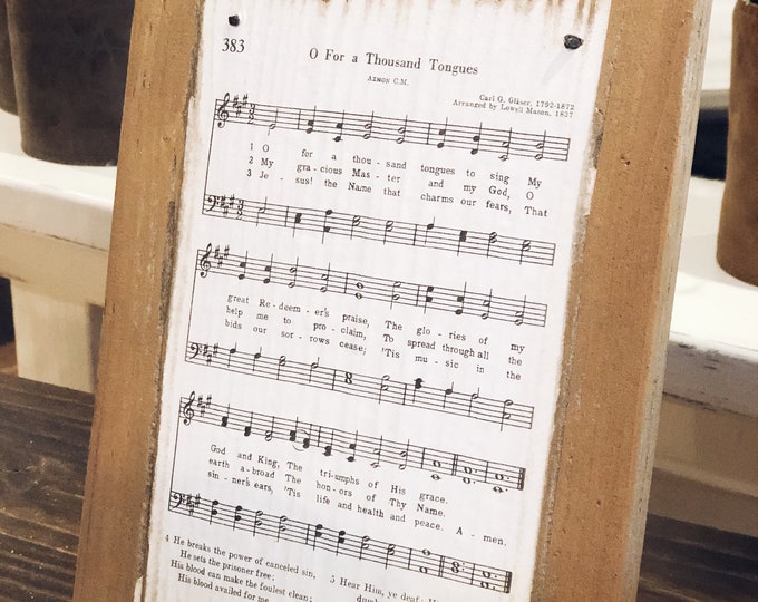 Hymnal song on wood