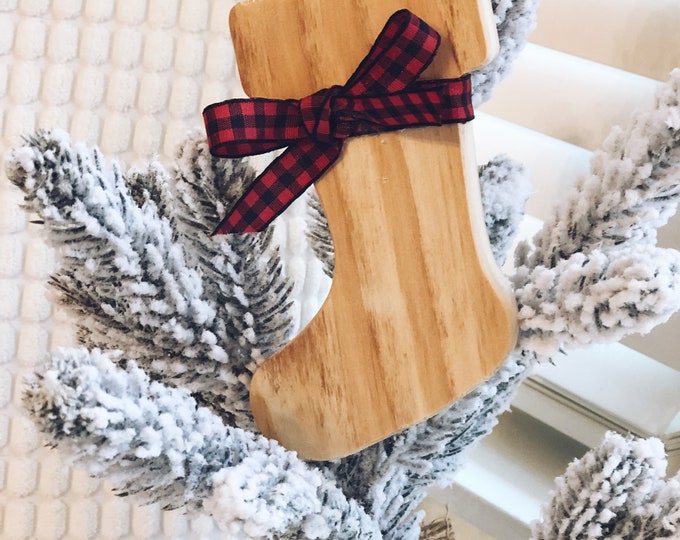 Wood Stocking Christmas Ornament