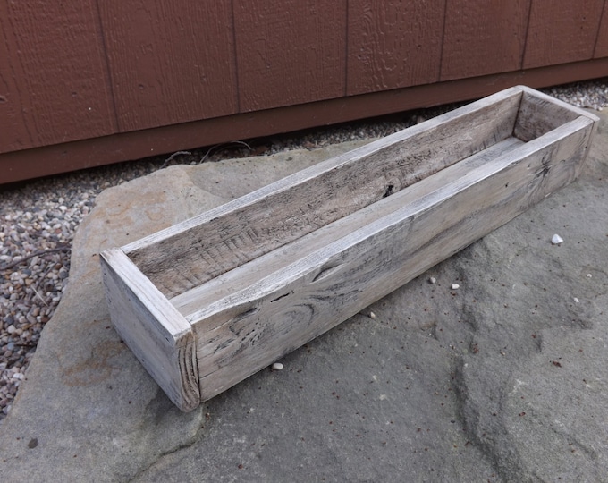 Wood tray/ planter/Trough/Wood planter box/Wood distressed planter box/wedding box/table trough/table centerpiece/Wood planter box