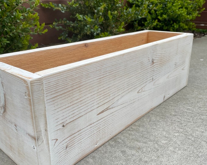 Distressed white Window Box