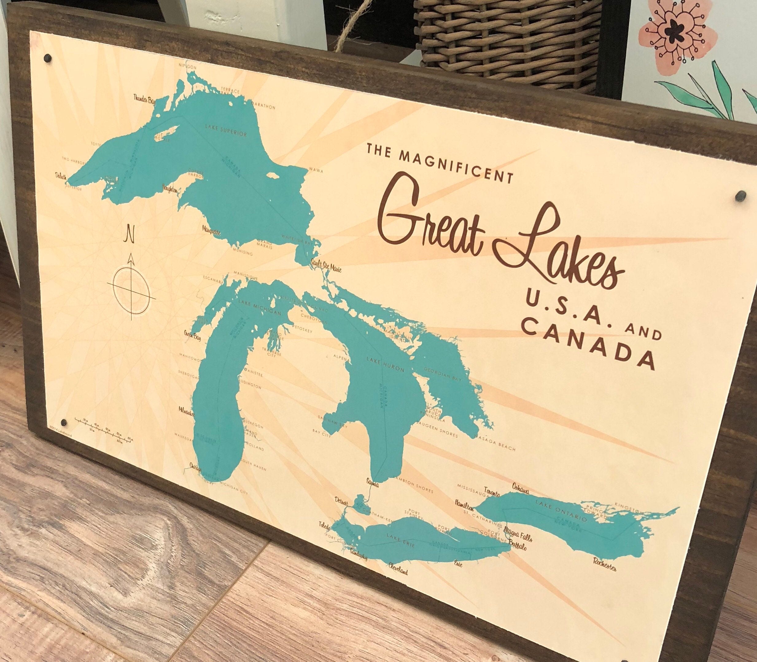 Great Lakes Wall Map