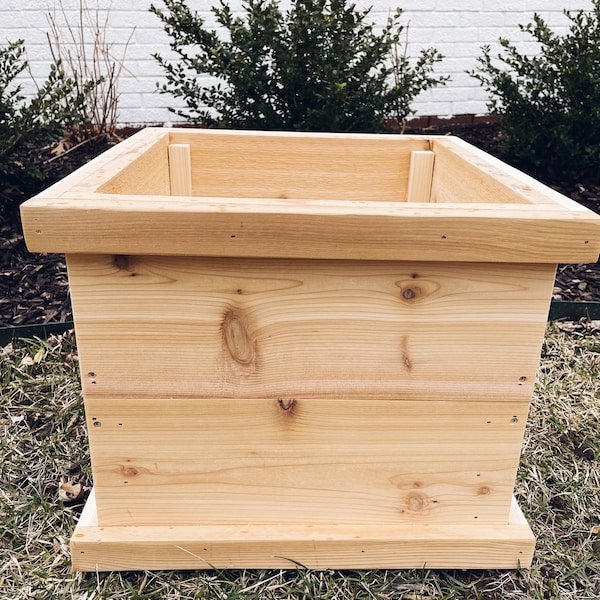 Square Cedar Planter Box Etsy