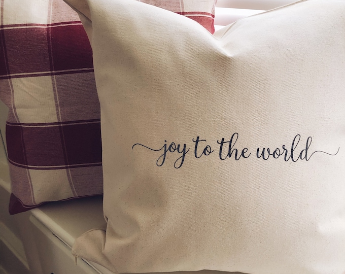 Joy to the World Pillow Cover/Christmas Pillow/Decorative Pillow