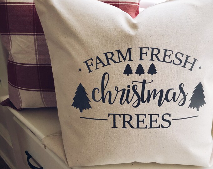 Farm Fresh Christmas Trees Pillow Cover/Christmas Pillow/Decorative Pillow