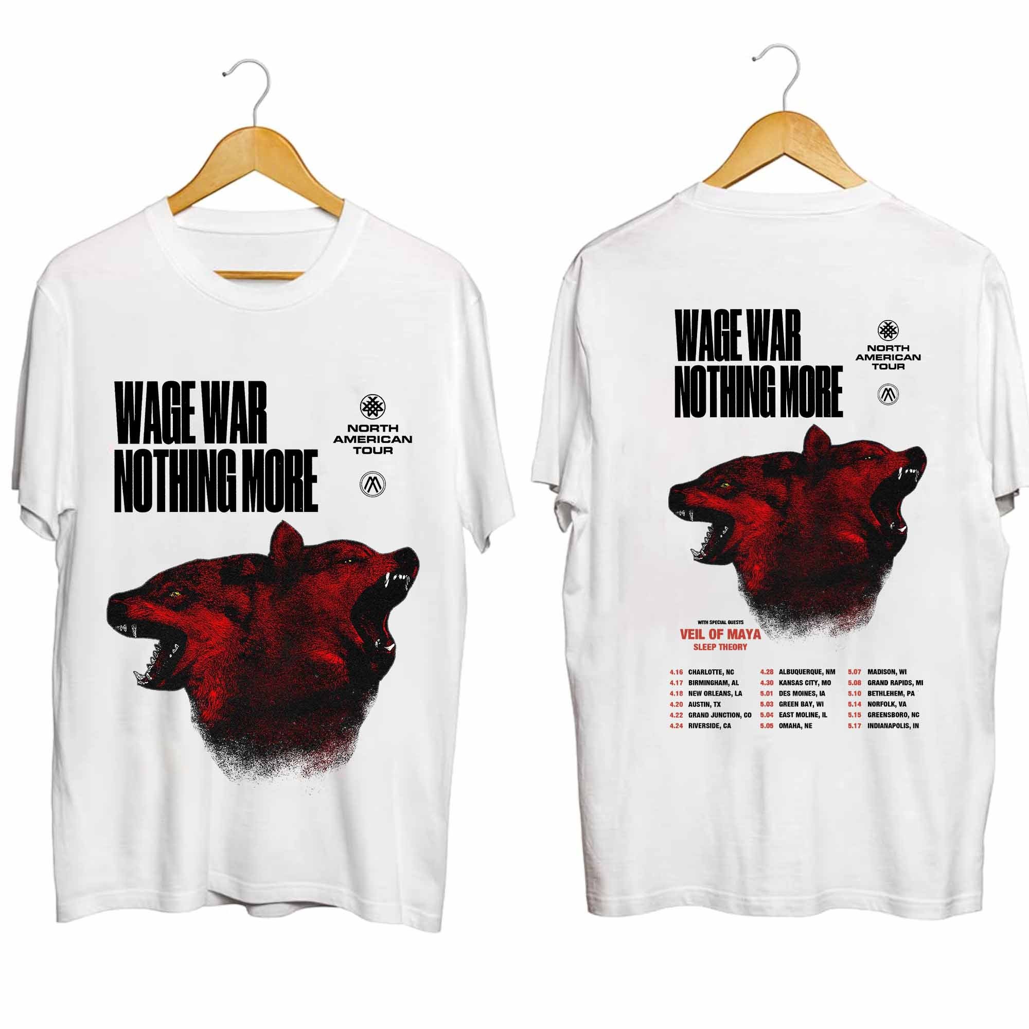Nothing More and Wage War Spring 2024 US Tour Shirt