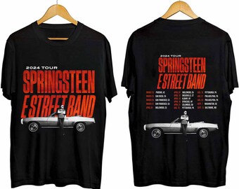 Bruce Springsteen & The E Street Band Camisa reprogramada de la gira estadounidense 2024, Camisa de fan de Bruce Springsteen, Camisa de concierto de Bruce Springsteen 2024