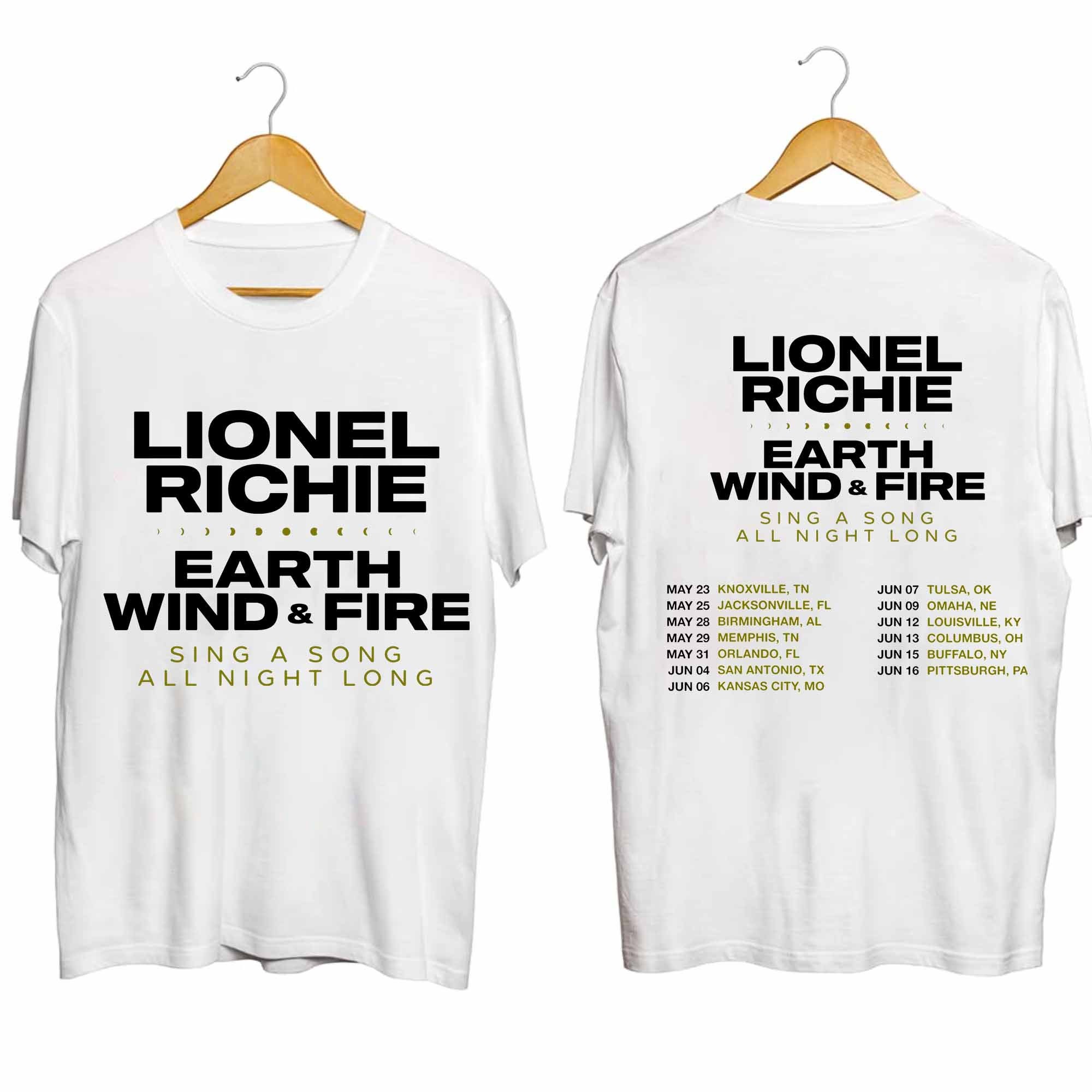 Lionel Richie and Earth Wind & Fire - Sing a Song All Night Long Tour 2024 Shirt