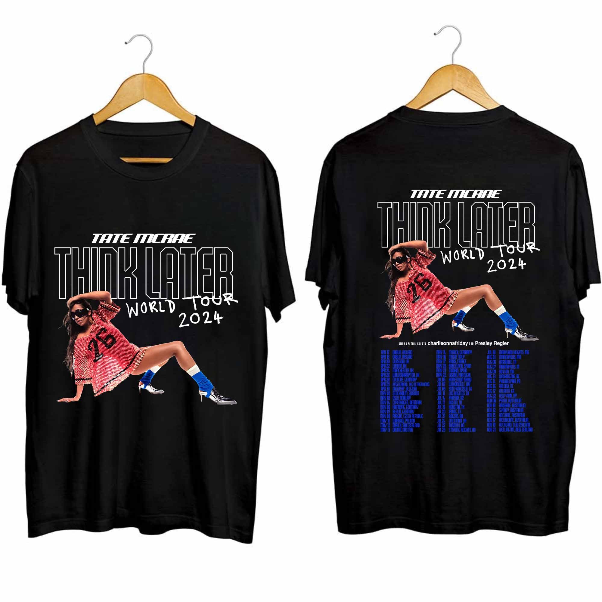 Tate McRae The Think Later World Tour 2024 Tour Shirt, Tate McRae Fan Shirt, Tate McRae 2024 Concert Shirt, The Think Later World Tour Shirt