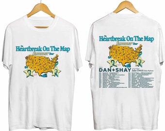 Dan And Shay Tour Heartbreak On The Map 2024 Shirt, Dan + Shay Band Shirt, Dan + Shay 2024 Summer Tour Shirt, Heartbreak On The Map Tour Tee