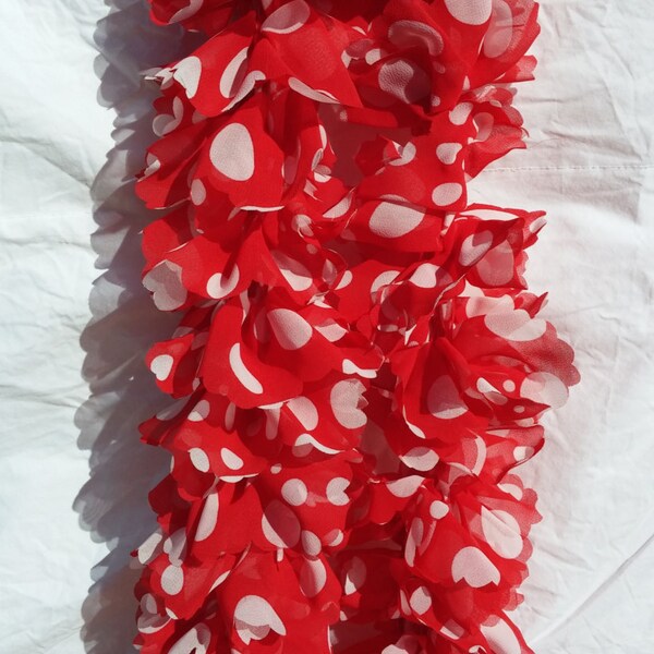 Coeur rouge Boutique tissu Sassy RedDot Ruffle Scarf