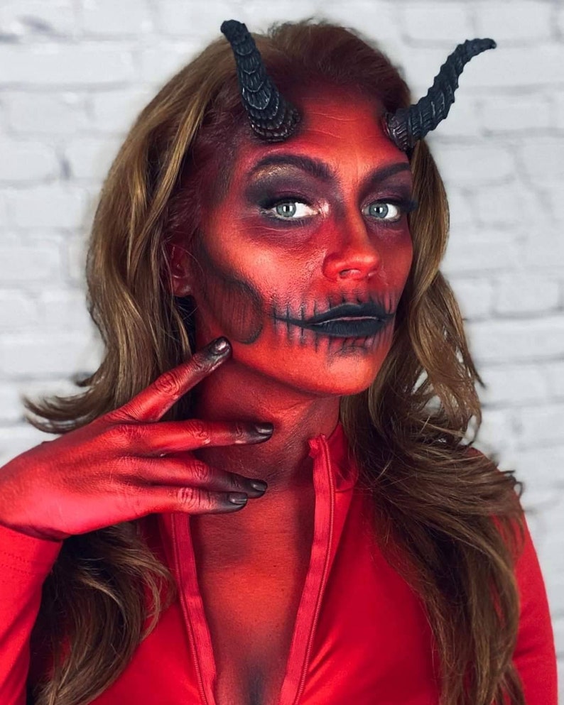 Spiral Horns Prosthetic Makeup Cosplay Halloween Costume Etsy