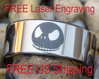 tungsten carbide band 10mm pipe nightmare before christmas jack skellington design ring sizes 4 17 - Nightmare Before Christmas Pipe tungsten carbide band 10mm pipe nightmare before christmas jack skellington design ring sizes 4 17 - Nightmare Before Christmas Pipe