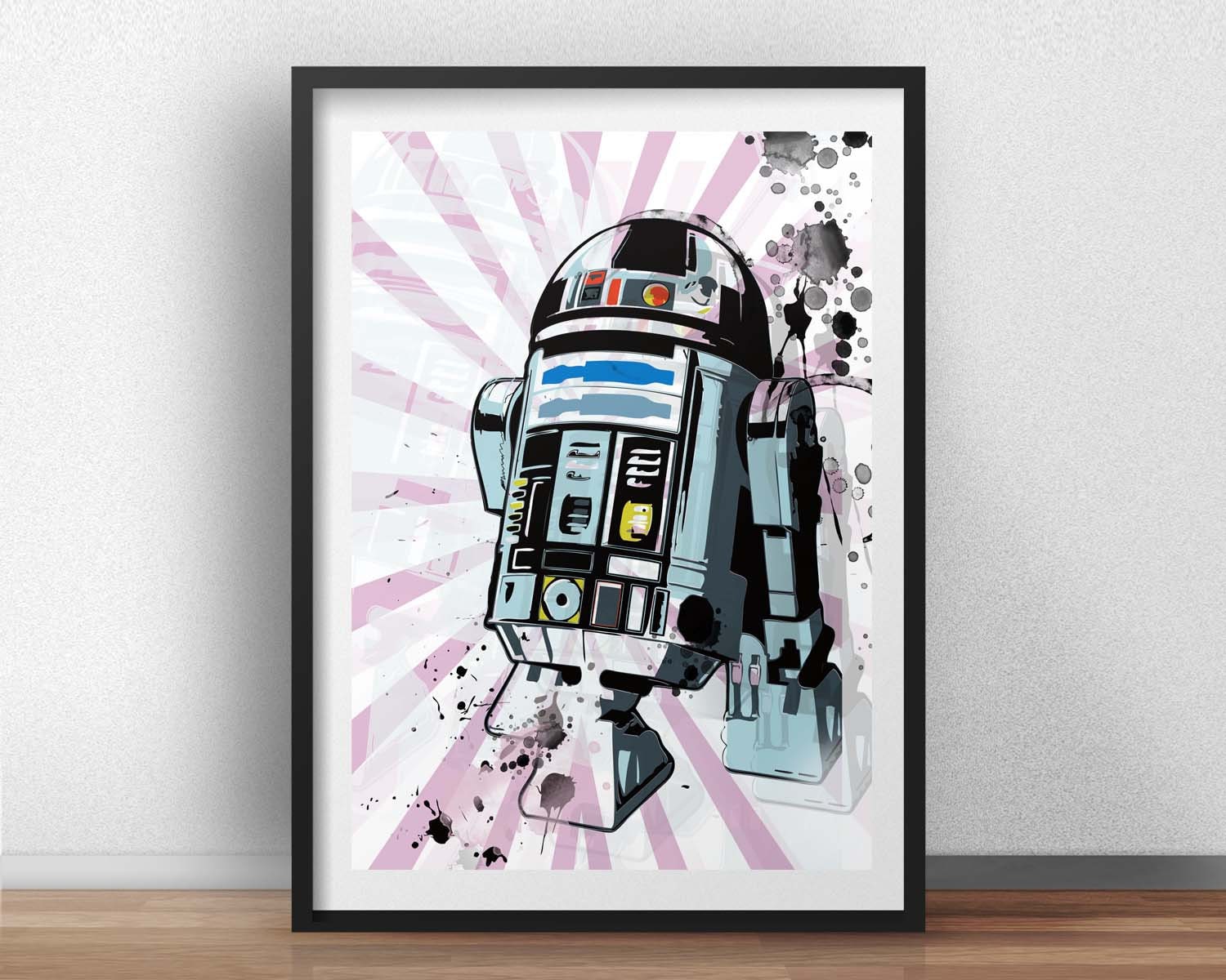 R2D2 Poster Design Star Wars geek wallart print Kids room | Etsy