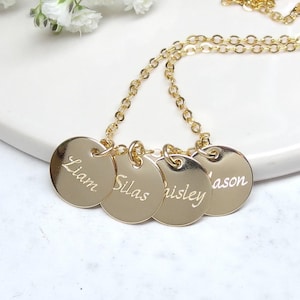 Namenskette für Mama, Benutzerdefinierte Familienkette mit Kindername, Geschenk für Mutter, Geschenk für Oma, Personalisierte Goldkette, Anhänger Halskette