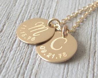 Personalized Mother and Son Necklace, Mom Gift, Mother's Day Gift, Engraved Mom necklace, Gift from Son, Initial Necklace, Jewelry for Mom,