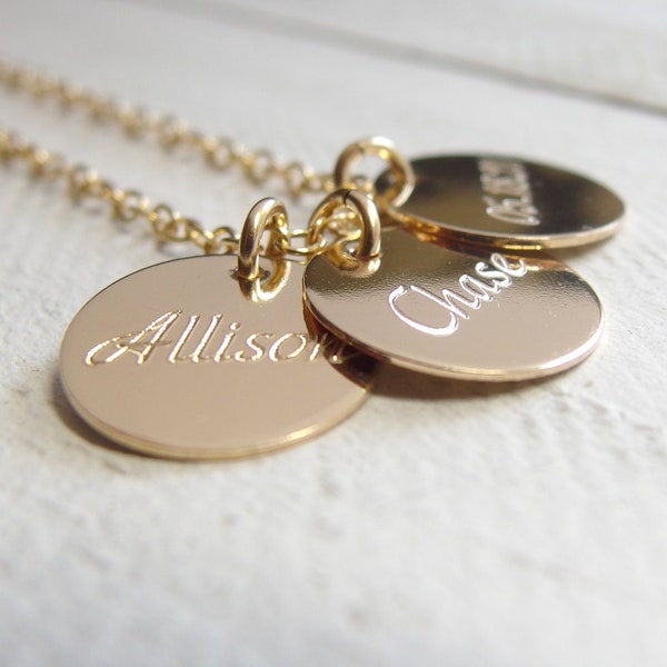 Personalized name necklace, Mother necklace with Initials and date, Gift for mom, Engraved necklace, Kids name and birthdate necklace