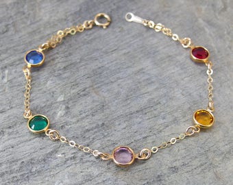 Pulsera de piedra de nacimiento, pulsera para madre, joyería para mamá, pulsera de piedra de nacimiento personalizada, regalo para madre, pulsera de piedra de nacimiento familiar para abuela, regalo para mamá