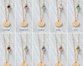 Personalized necklace with baby's birthstone and name, new mom gift, Birthstone name, Push present, mom to be gift,Baby arrival gift to wife
