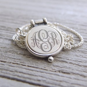 Custom Personalized necklace, Engraved Monogram, Letter necklace for her, Silver monogram necklace, Christmas gift daughter monogram pendant