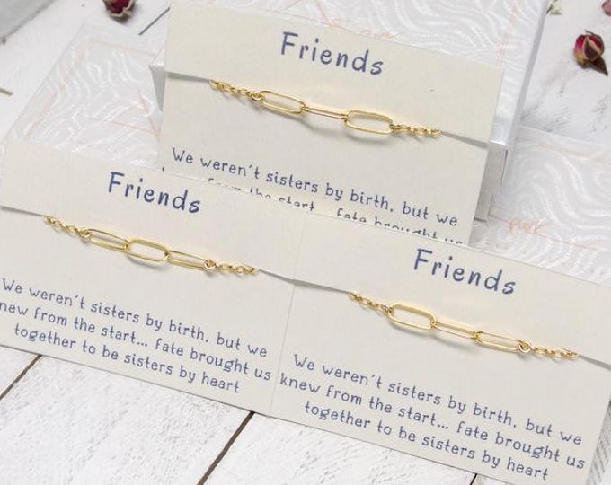 Best friend bracelet, Set of 3 matching friendship bracelets, 3 links bracelet, gift for friend, best friend jewelry, Sister friend bracelet