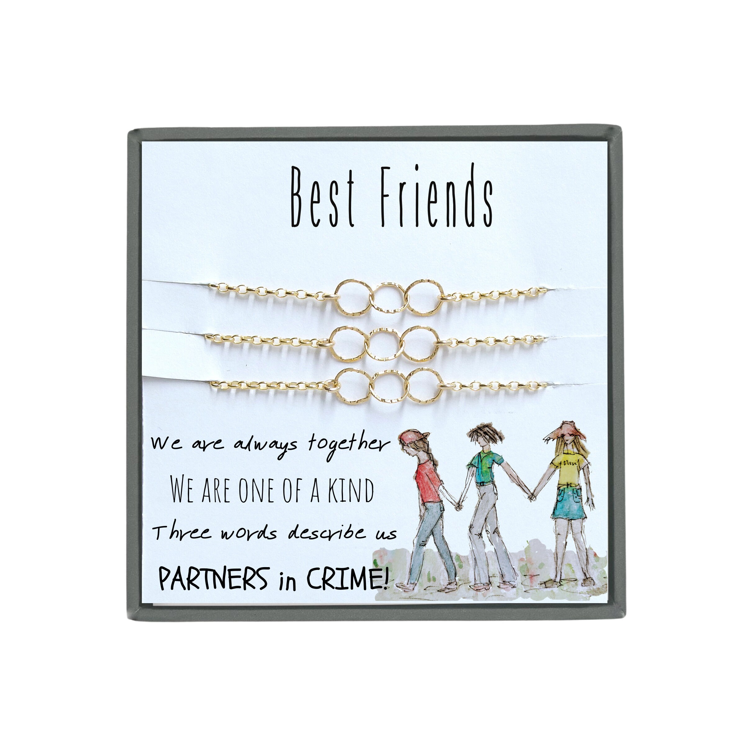 Three best friends bracelet Set of 3 bracelets for friends Etsy