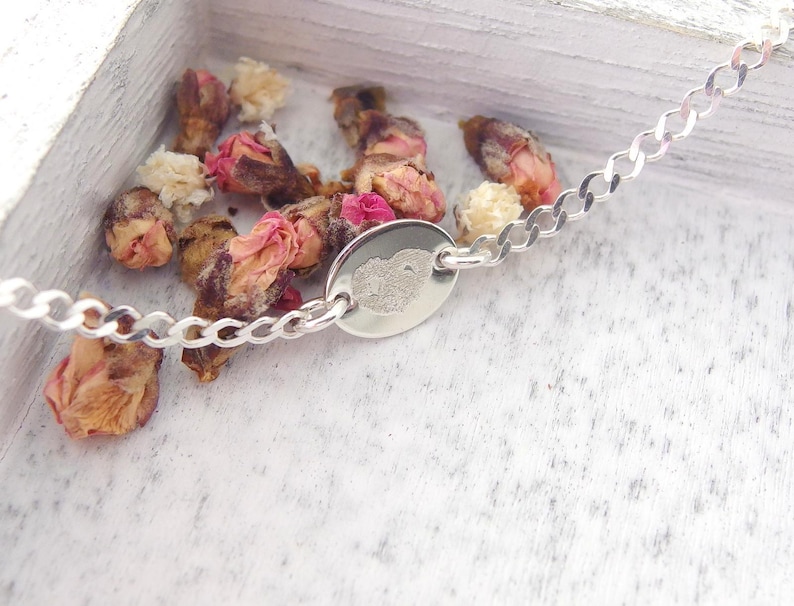Actual Paw Print Bracelet – Custom Real Pet Paw Print Jewelry – Dainty sterling silver Dog or Cat Memorial Bracelet image 11