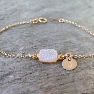 Maid of Honor Bracelet Druzy Bracelet Bridesmaid Bracelet Wedding Jewelry Bridesmaid Gift Bridesmaid Jewelry Gold Pearl Bracelet